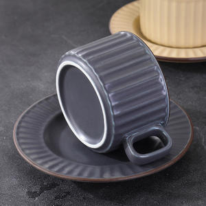 Tazza in Ceramica Creativa Stile Retrò Country Jiale, Resistente a Lavastoviglie e Microonde, con Venature Verticali, per Ritorno a Scuola e <span class=keywords><strong>Latte</strong></span> - Product Image 5