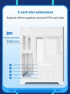 Boîtier de <span class=keywords><strong>PC</strong></span> de jeu Gamer-X blanc Premium MicroATX Mid-Tower avec panneau latéral en verre trempé, refroidissement liquide jusqu'à 240 mm de radiateur, en stock - Product Image 5