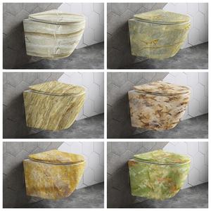 Inodoro de una pieza de mármol para baño, inodoro de cerámica con sifón en P, inodoro suspendido en la pared - Product Image 5