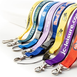 Wholesale Customized Promotional Polyester Badge Lanyard Personalized Key Print Rope with Adjustable Buckle