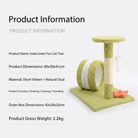 Petit arbre à chat avec poteau à gratter en sisal, tunnel pour chat, lit pour chat, tour de jeu pour chat d'intérieur à plusieurs niveaux pour chatons et chats adultes