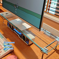 Support d'ordinateur de bureau en verre à axe optique réglable, organisateur de rangement multifonctionnel pour bureau, autres meubles de maison