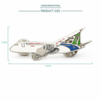 Insigne en alliage de zinc 3D de haute qualité personnalisé aviation souvenir cadeau avion émail métal badge broche