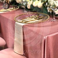Nappe carrée en polyester rose pour mariage, fête, hôtel, banquet, décoration d'événements