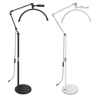 Lampe LED en forme de lune pour extensions de cils, couleurs noir et blanc, 16, 23, 26, 28 pouces, avec support pour téléphone