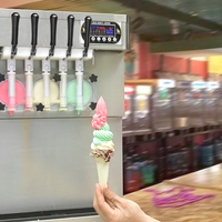 Multifunctionele 5-smaken fruit softijsmachine - Hoge productiviteit 110/220V 1 jaar garantie