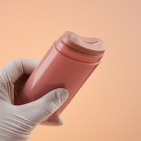 Tube en plastique vide de 60 ml/60 g rose avec capuchon blanc pour déodorant solide ou parfum solide