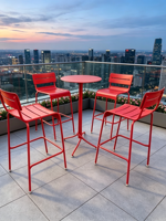 Tabourets de bar de luxe d'extérieur avec dossier mobile, en alliage d'aluminium, pour villas, maisons d'hôtes, hôtels, réceptions et cafés