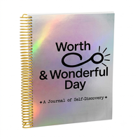 Carnet de notes en cuir PU à couverture rigide avec logo UV personnalisé, reliure spirale simple, impression sur papier argenté, pour bureau, journal et agenda