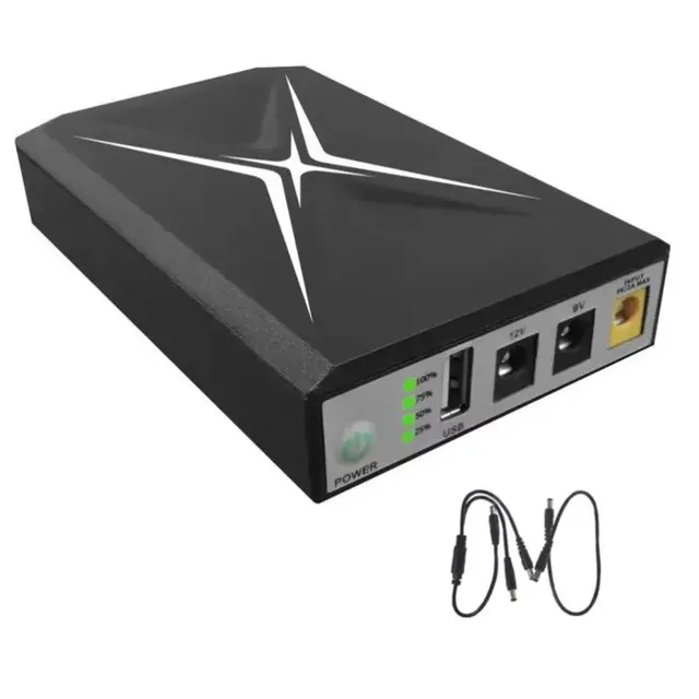Mini Online UPS 10000mAh Capacity Uninterruptible Power Supply Battery Backup for Wifi Router Webcam Attendance Machines