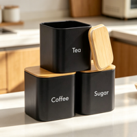 Boîte de rangement pour café, format extra large, boîte en métal pour matcha, boîte à thé, boîte hermétique avec couvercle