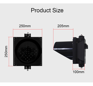 Feu de signalisation routière LED extérieur haute luminosité 200 mm en PC, avec croix rouge et flèche verte, indice de sécurité IP54 - Product Image 3