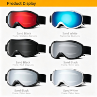 Masque de ski sphérique UV400 à double lentille, anti-buée, coupe-vent, résistant aux chocs, compatible OTG, lunettes de sport pour la neige, logo personnalisé OEM