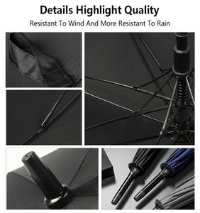Custom Open 30/32/34 Inch Large Oversize Vented Canopy Waterproof <b>Windproof</b> Stick Golf <b>Umbrella</b> - Product Image 4
