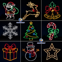 Guirlandes lumineuses LED personnalisées pour Noël, motif Père Noël 2D, structure en fer, pour extérieur, centres commerciaux, rues, décorations de fêtes