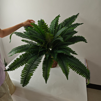 Plantes suspendues artificielles en gros, 24 feuilles, fougères de Boston réalistes pour jardinières extérieures, porches et décoration intérieure