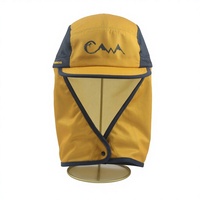 Gorra Deportiva de Secado Rápido de Alta Calidad, Color Amarillo y Negro, con Logotipo Personalizado, Ligera, para Correr al Aire Libre, con Solapa para el Cuello