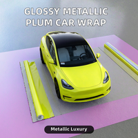 Vente en gros usine G4 TPU 7.5mil Film de protection auto-adhésif réutilisable Garantie 5 ans Luxe Brillant Métallique Prune Explosion Voiture Marque 3177