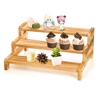 Support à Cupcake en bois Rustic Cupcake Display Riser 3 Tier Cupcake Display Stand pour Dessert Display