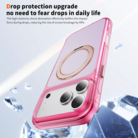 Coque magnétique transparente pour iPhone 18 Pro Max avec béquille en métal, anti-jaunissement, hybride PC TPU, antichoc