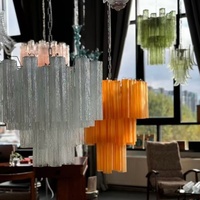 Lustre vintage français de luxe, luminaires suspendus modernes de designer, décor en verre coloré pour salon, villa