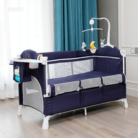 Lit de bébé pliable multifonctionnel de haute qualité, parc pour bébé, lit d'appoint, lit de voyage, lit de bébé en métal moderne avec côtés rabattables