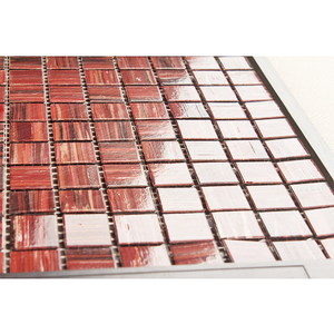 Tuiles de <span class=keywords><strong>piscine</strong></span> à <span class=keywords><strong>prix</strong></span> avantageux, mosaïque de verre brillant rouge vin avec veinage doré - Product Image 2