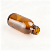 Bouteille en verre ronde multi-spécifications ambre-brun pour sirop médicinal liquide oral avec bouchons inviolables