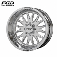 Jantes de camion forgées polies FGD 24x12 24x14 26x14 26x16 concaves 8x6.5 8x180 8x170 avec enjoliveurs flottants pour RAM 2500 3500