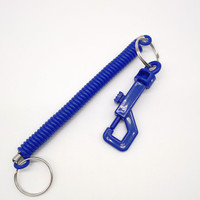 Porte-clés à ressort rétractable en spirale Anti-perte anti-vol cordon extensible porte-clés de sécurité fermoir homard en métal porte-clés extensible
