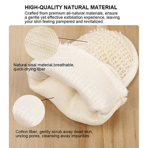 Classico naturale in fibra di Sisal guanti da bagno opaco profondo esfoliante doccia Spa Scrub Mitt corpo Anti-invecchiamento pulizia per massaggi Scrubber - Product Image 3