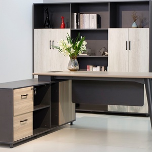 Modern Nordic <b>Solid</b> <b>Wood</b> Convertible Executive Office <b>Desk</b> with Modular Design for Home or Work Computer <b>Desk</b> - Product Image 5