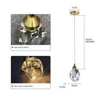 Lustre LED en cristal, luminaires suspendus pour la décoration de la maison, luminaires suspendus pour salle à manger, chambre à coucher, restaurant, bar, abat-jour suspendus