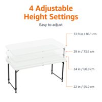 Table pliante d'extérieur CE, table de pique-nique rectangulaire en plastique, tables pliantes portables en plastique