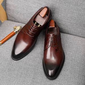 Nouvelles Chaussures Habillées en Cuir pour Hommes Modèle 2025 – Confortables, Respirantes et Légères en Cuir de Vachette Pleine Fleur, Style Anglais, à Lacets, Couleur Evergreen - Product Image 6