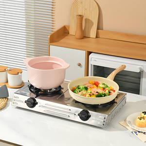 Réchaud à gaz portable hautement efficace Cuisine domestique Double brûleur Contrôle par bouton Réchaud à gaz avec pièces de rechange gratuites - Product Image 3