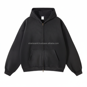 Acheter Design de Logo Personnalisé Street Wear Fermeture à Glissière Acid Wash Hoodie Coton Polaire Fabriqué en Usine Thermique Unisexe Hoodies - Product Image 1