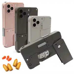 Pistol mainan simulasi ponsel lipat, mainan Kreatif peluru lembut luar ruangan