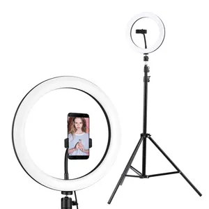 Best LED Selfie Ring Light Tripod Stand Social Media Account Vlogging 10 Inch Ring Fill Light Lamp