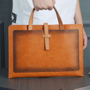 Maletines de Negocios de Cuero de Gran Capacidad Personalizados por el Fabricante, Impermeables, para Documentos, Portátiles, para Viajes Diarios - Product Image 1