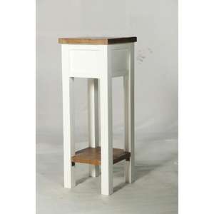 Muro Plant Stand Big in <b>White</b> and Natural Smart Screat Hidden Luxury Drawer <b>Table</b> <b>Wooden</b> Nightstand Furniture <b>Bedside</b> - Product Image 3