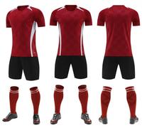 Ensembles d'uniformes de football en polyester maillé en gros, maillots de football personnalisés pour jeunes, kit de maillot de football entièrement sublimé