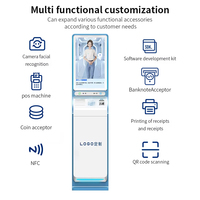 Kiosque en libre-service avec imprimante de reçus, lecteur de cartes NFC et scanner de codes QR pour les affaires administratives et les paiements mobiles