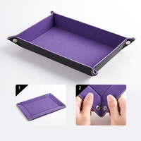 Plateau de rangement pour bijoux en cuir PU élégant, haut de gamme, imperméable, pliable, léger, réutilisable, écologique, avec fermeture à pression personnalisée