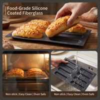 Moule en silicone à 8 cavités approuvé FDA LFGB, design perforé respirant pour la pâtisserie maison, pain de sandwich style Subway