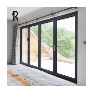 Rising NFRC Estilo nórdico Aislamiento térmico de sonido Puertas plegables de vidrio templado Patio Acordeón Puertas de patio plegables para villas - Product Image 5
