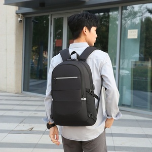 Large Capacity Waterproof <b>Computer</b> <b>Backpack</b> Simple Style Reflective Strip Oxford Polyester Zipper for Business Travel School Use - Product Image 4