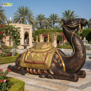 YOUFINE Esculturas de Camello Acostado de Bronce Antiguo de Tamaño Real para Decoración de Jardines o Parques Urbanos - Product Image 1