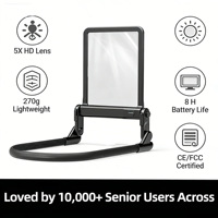 Rechargeable Hands Free Magnifying Lamp with Dimmable LED for Seniors Low Vision Jewelry Repair Electronic Smart Indoor Lighting