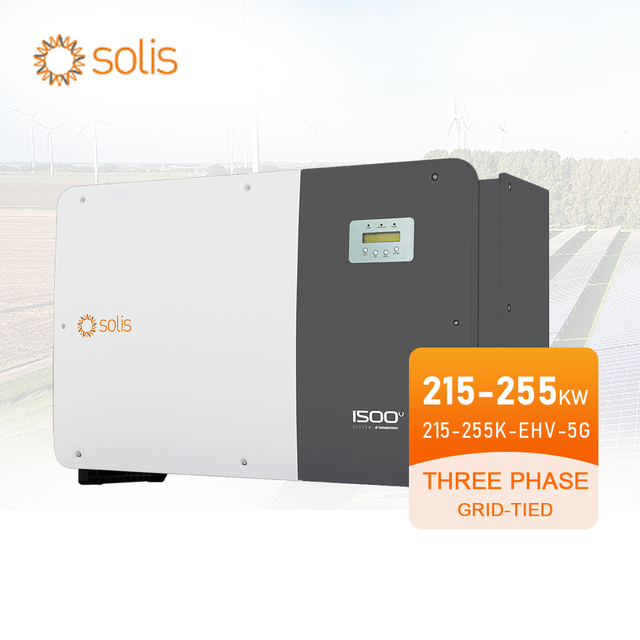 Solis Export Device Solar Inverter 255KW Solis-255K-EHV-5G-PLUS Three Phase IP66 on Grid Solar System 9-14 MPPT 99.9% Efficiency
